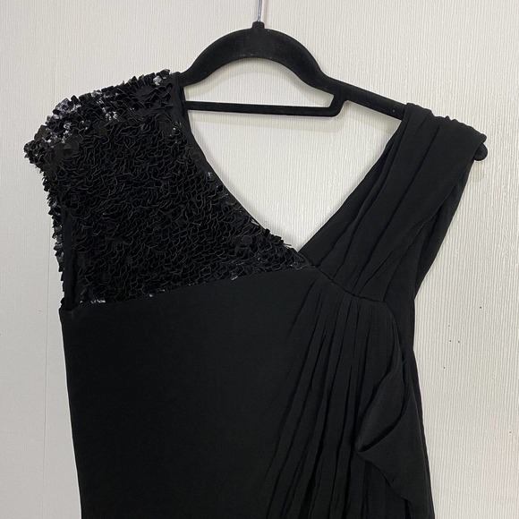 Yigal Azrouel Women’s NWT Black Ruched Leather Detail Dress Size 10. - Picture 2 of 13